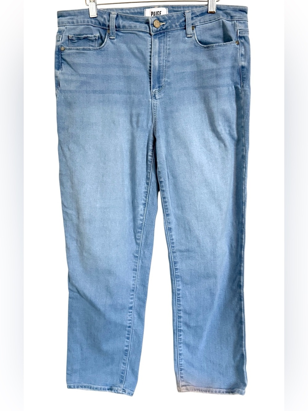 PAIGE Hoxton Slim Crop Jeans Women’s Sz 32 Light Wash High Rise Straight Ankle